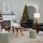 Petal Black Faux Leather Contemporary Accent Chair