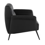 Petal Black Faux Leather Contemporary Accent Chair