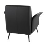 Petal Black Faux Leather Contemporary Accent Chair