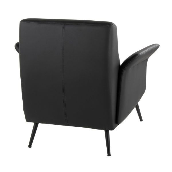 Petal Black Faux Leather Contemporary Accent Chair 5