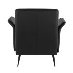 Petal Black Faux Leather Contemporary Accent Chair