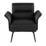 Petal Black Faux Leather Contemporary Accent Chair