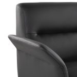 Petal Black Faux Leather Contemporary Accent Chair