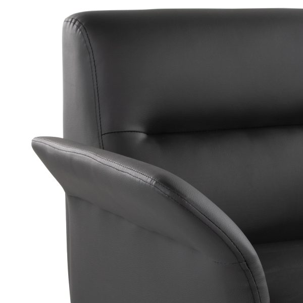 Petal Black Faux Leather Contemporary Accent Chair 9