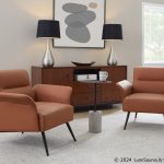 Petal Camel Faux Leather Black Metal Contemporary Accent Chair