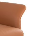 Petal Camel Faux Leather Black Metal Contemporary Accent Chair