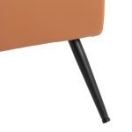 Petal Camel Faux Leather Black Metal Contemporary Accent Chair