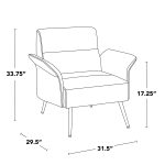 Petal Camel Faux Leather Black Metal Contemporary Accent Chair