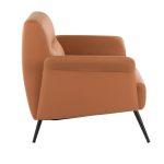 Petal Camel Faux Leather Black Metal Contemporary Accent Chair