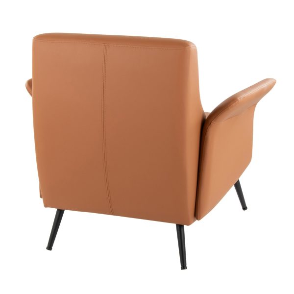 Petal Camel Faux Leather Black Metal Contemporary Accent Chair 4