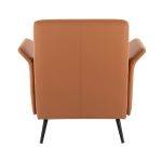 Petal Camel Faux Leather Black Metal Contemporary Accent Chair