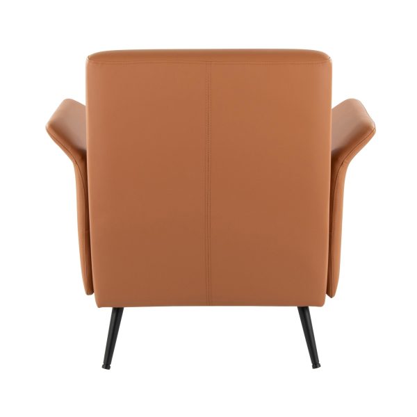 Petal Camel Faux Leather Black Metal Contemporary Accent Chair 5
