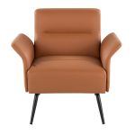 Petal Camel Faux Leather Black Metal Contemporary Accent Chair