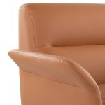 Petal Camel Faux Leather Black Metal Contemporary Accent Chair