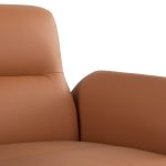 Petal Camel Faux Leather Black Metal Contemporary Accent Chair