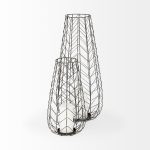 Petiole II Large Gold Toned Metal Table Candle Holder