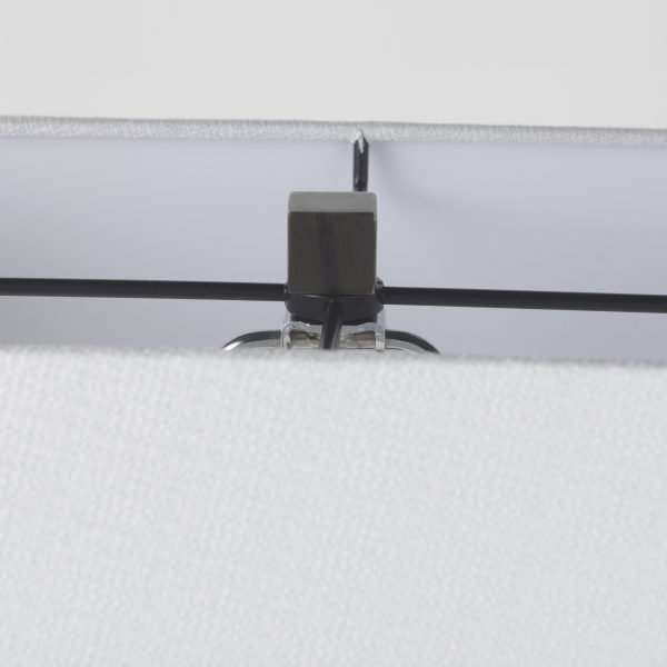 Peyton 14.0L x 9.0W x 26.2H Black Metal WMarble Cube and White Shade Table Lamp 4
