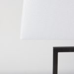 Peyton 14.0L x 9.0W x 26.2H Black Metal W/Marble Cube and White Shade Table Lamp