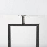 Peyton 14.0L x 9.0W x 26.2H Black Metal W/Marble Cube and White Shade Table Lamp