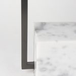 Peyton 14.0L x 9.0W x 26.2H Black Metal W/Marble Cube and White Shade Table Lamp