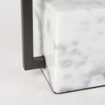 Peyton 14.0L x 9.0W x 26.2H Black Metal W/Marble Cube and White Shade Table Lamp