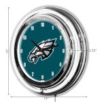 Philadelphia Eagles 14" Neon Chrome Clock