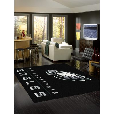 Philadelphia Eagles 8x11 Chrome Area Rug Officially Licensed NFL