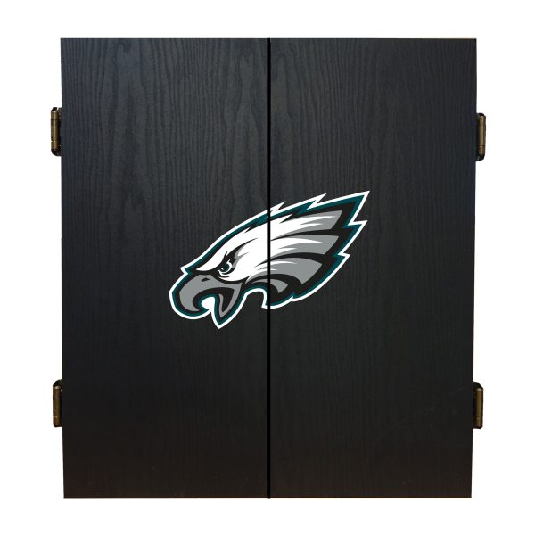 Philadelphia Eagles Bristle Dartboard Cabinet Set 4