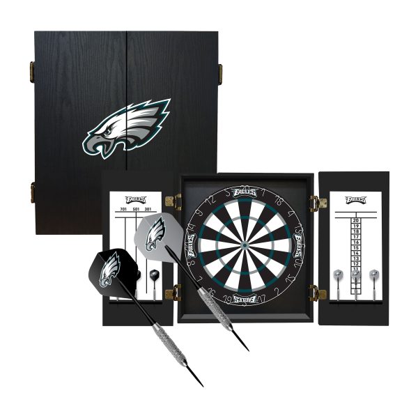 Philadelphia Eagles Bristle Dartboard Cabinet Set 5