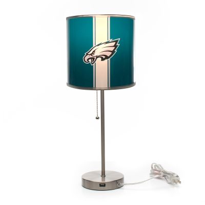 Philadelphia Eagles Chrome USB Charging Lamp with Shade
