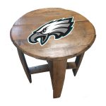 Philadelphia Eagles Custom Made Oak Barrel Side Table