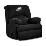 Philadelphia Eagles Embroidered Black Microfiber Rocker Recliner Made in USA
