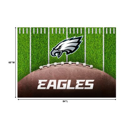 Philadelphia Eagles Football Field 5x7 Washable Area Rug