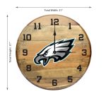 Philadelphia Eagles Oak Barrel Wall Clock NFL Licensed