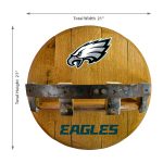 Philadelphia Eagles Oak Kentucky Whiskey Barrel Bar Shelf