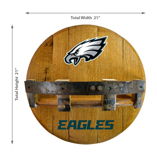 Philadelphia Eagles Oak Kentucky Whiskey Barrel Bar Shelf 2