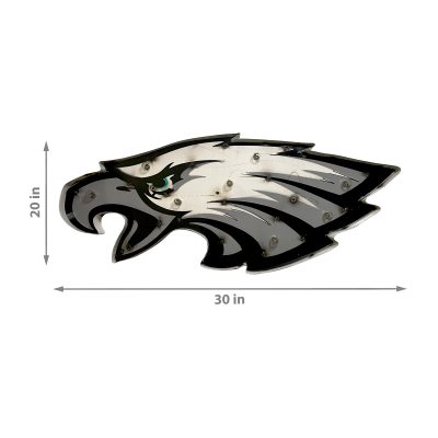 Philadelphia Eagles Recycled Metal Lighted Logo Sign NFL Licensed