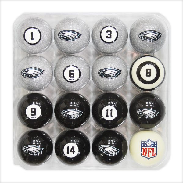 Philadelphia Eagles Regulation Billiard Ball Set With Numbers 1