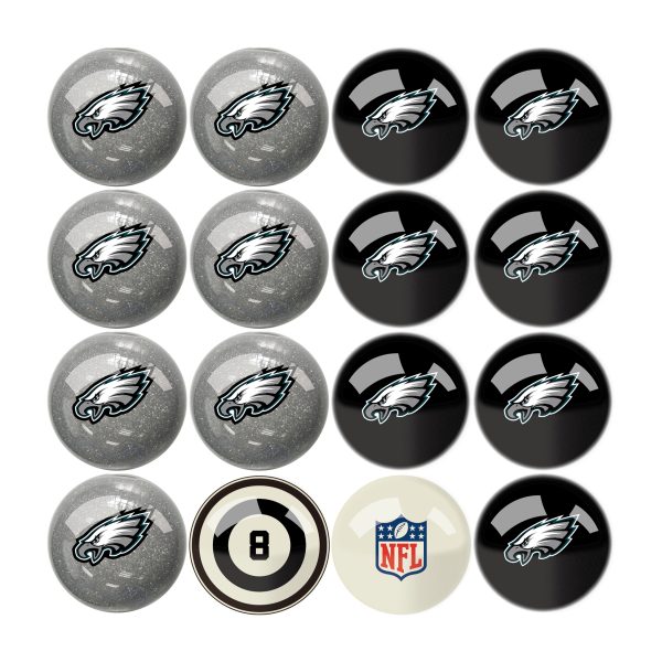 Philadelphia Eagles Regulation Billiard Ball Set With Numbers 3