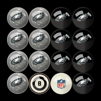 Philadelphia Eagles Regulation Billiard Ball Set With Numbers
