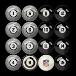 Philadelphia Eagles Regulation Billiard Ball Set With Numbers