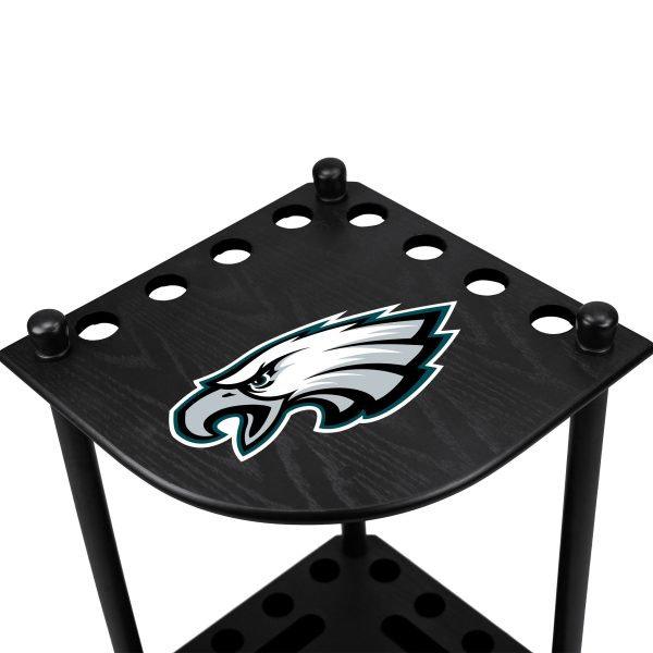 Philadelphia Eagles Solid Wood Corner Cue Rack 1
