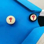 Philadelphia Phillies Logo Cue Ball and 8 Ball 6 Philadelphia Phillies Logo Cue Ball and 8 Ball