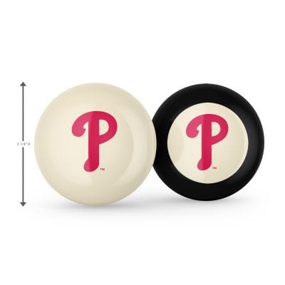 Philadelphia Phillies Logo Cue Ball and 8 Ball