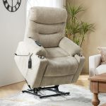 Philip Beige Oversized Power Lift Massage Recliner with USB