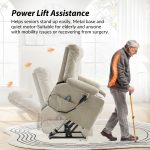 Philip Beige Oversized Power Lift Massage Recliner with USB