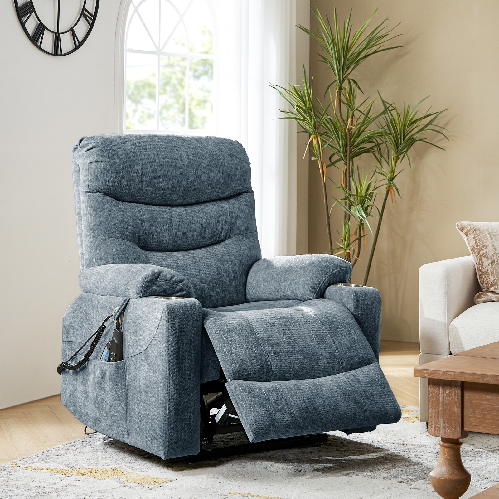 Philip Navy Power Lift Massage Recliner Oversized USB Ports 2 Philip Navy Power Lift Massage Recliner Oversized USB Ports - Image 2