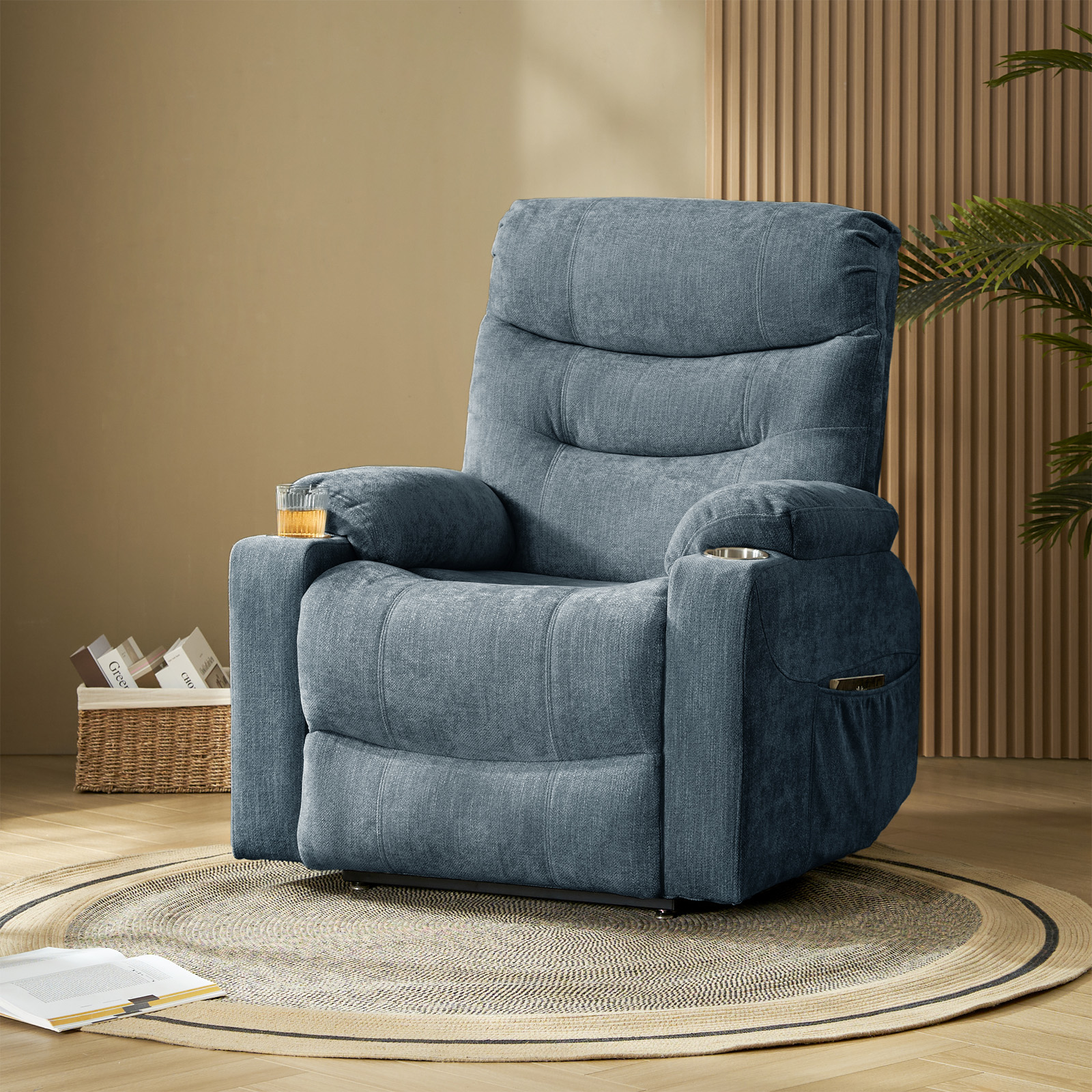 Philip Navy Power Lift Massage Recliner Oversized USB Ports 4 Philip Navy Power Lift Massage Recliner Oversized USB Ports - Image 4