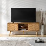 Pierre Seadrift Mid-Century Modern TV Stand With Geometric Door 7 Pierre Seadrift Mid-Century Modern TV Stand With Geometric Door