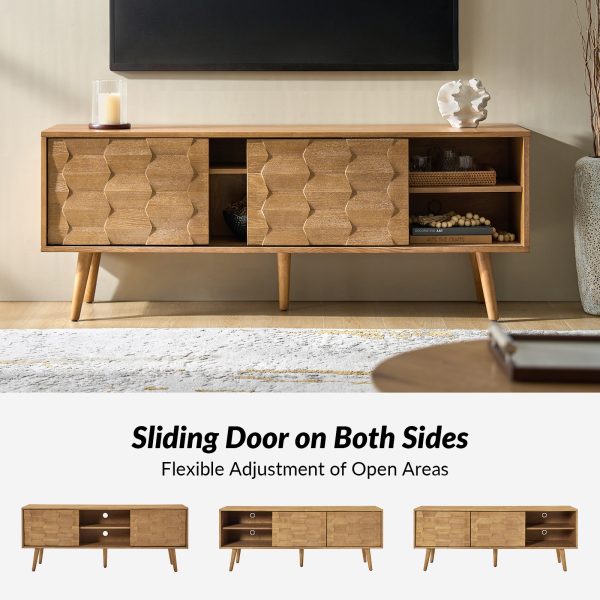 Pierre Seadrift Mid Century Modern TV Stand With Geometric Door 3